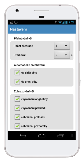Sváděj anglicky na smartphonu s Androidem - nastavení
