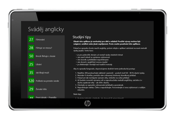 Sváděj anglicky na tabletu s Windows 8 - seznam lekcí